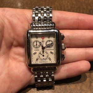 Rectangle Diamond Mother of Pearl Michele Watch